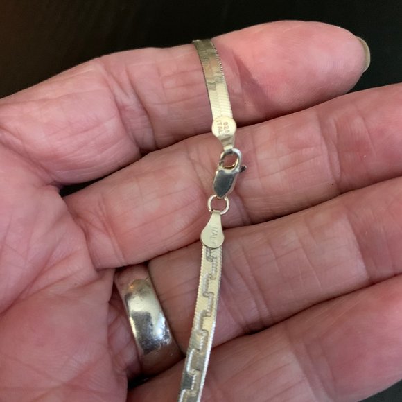 Sterling Herringbone Necklace - Picture 8 of 9